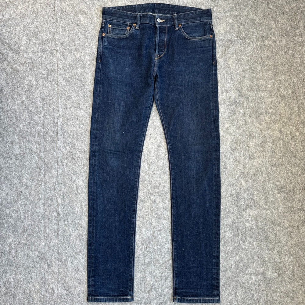 Buck Mason Maverick Slim 14oz Double Dipped Blue Denim Jeans Men's 33x34